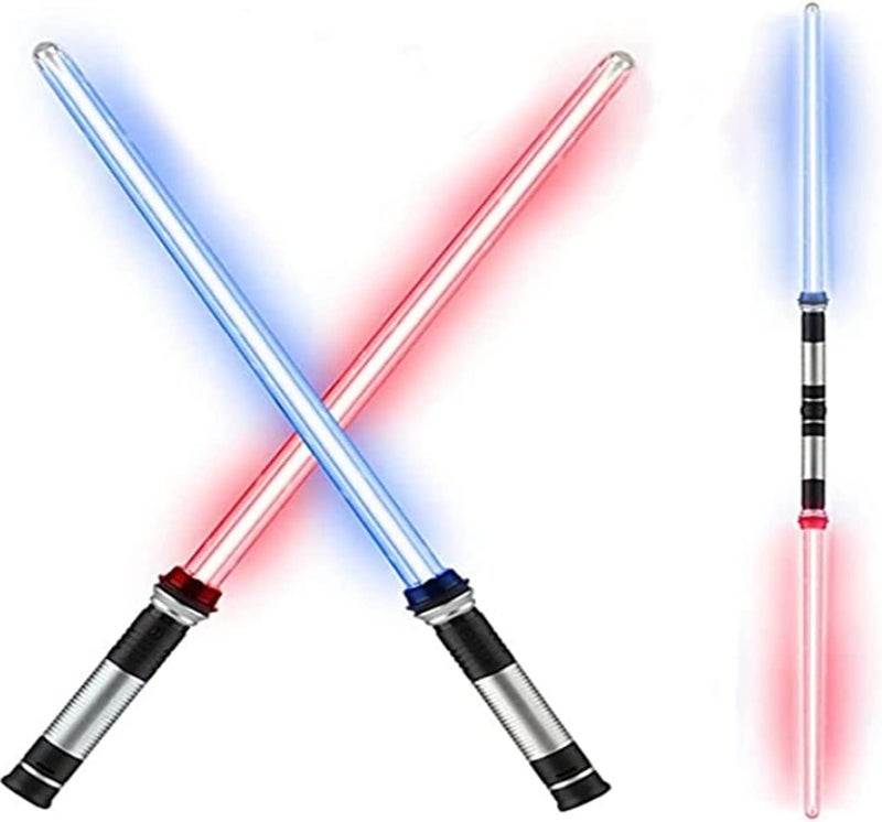 Beauenty 2PCS Flashing Lightsaber Laser Double Sword Light Saber with Sound and Color Adjustment - Image 1